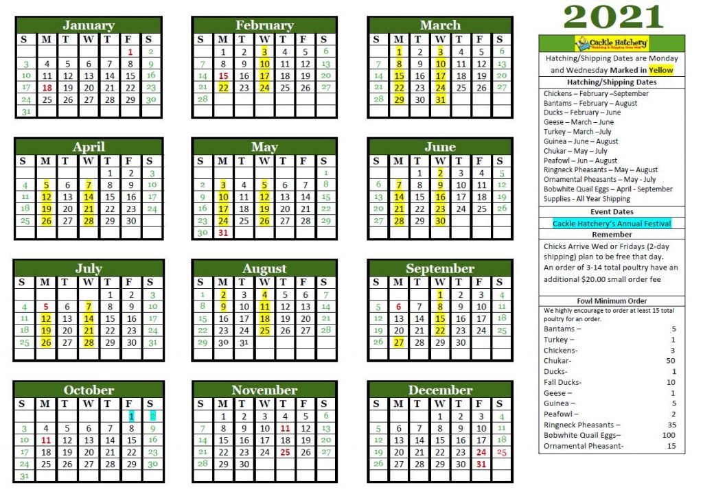 Chicken Availability Chart - Cackle Hatchery®